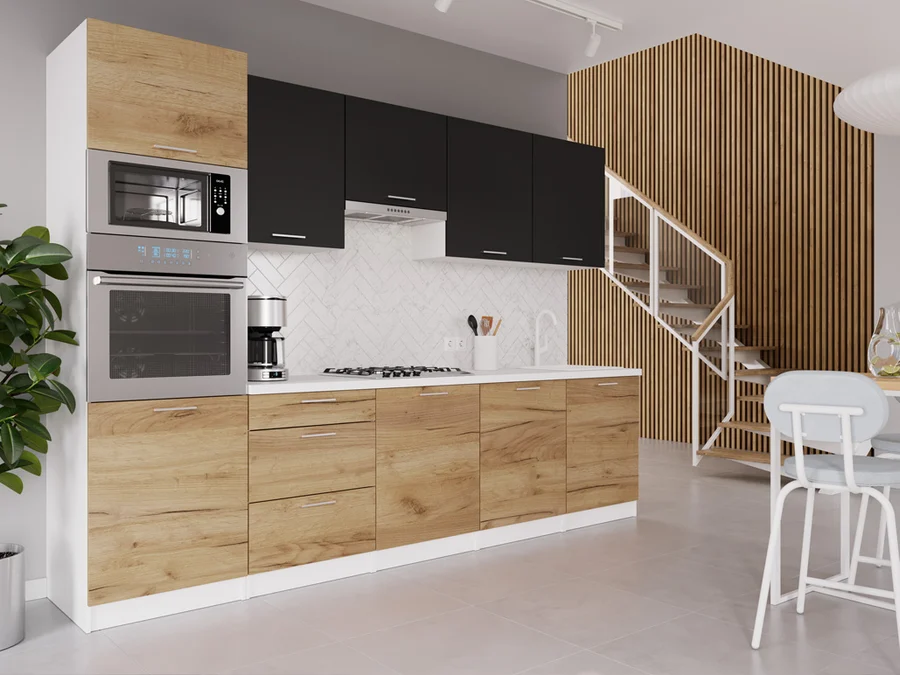 VELLA COLLECTION – A modular kitchen with smooth fronts and metal handles (View 7)
