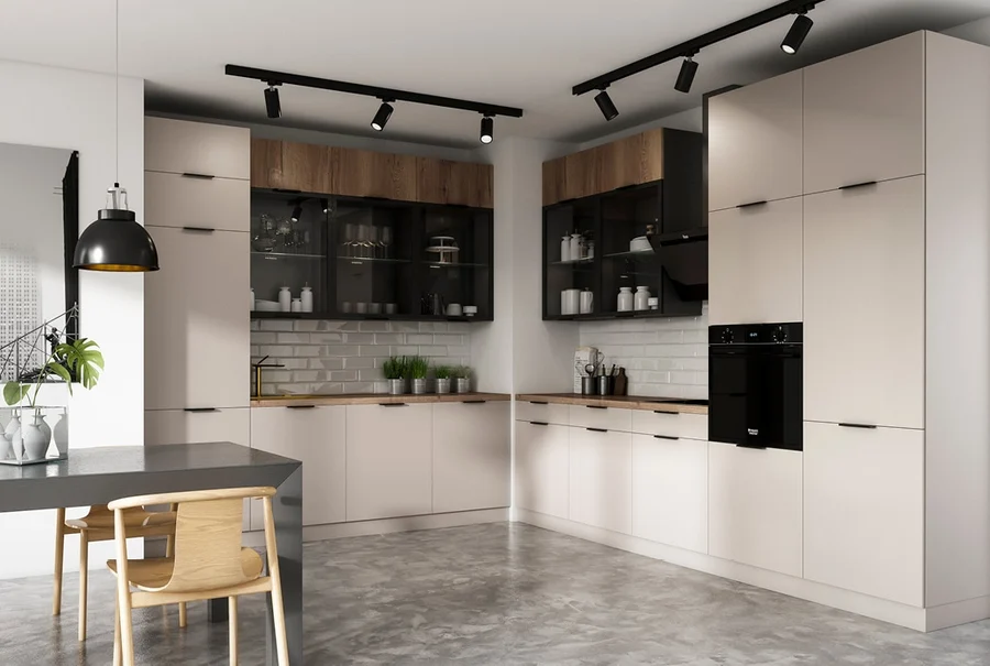 ITALIA-KOLLEKTION – Küchenvitrinen mit getöntem Glas und Aluminiumrahmen (Ansicht 12)